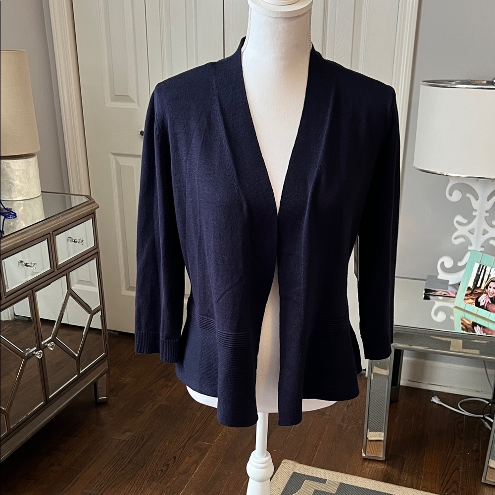 89th & Madison Navy Open-Front Cardigan Size Small NWT